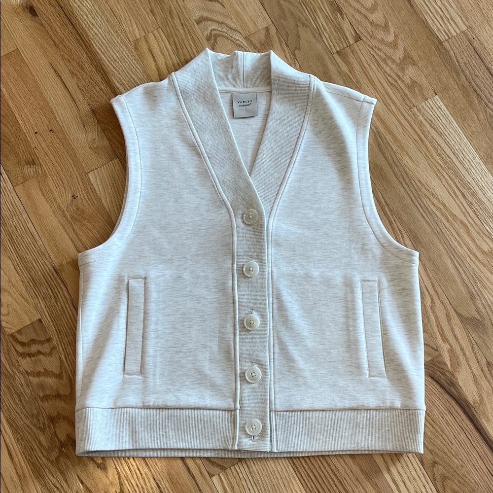 Varley Vicky Button Gilet Cream Sleeveless Vest - Picture 3 of 10